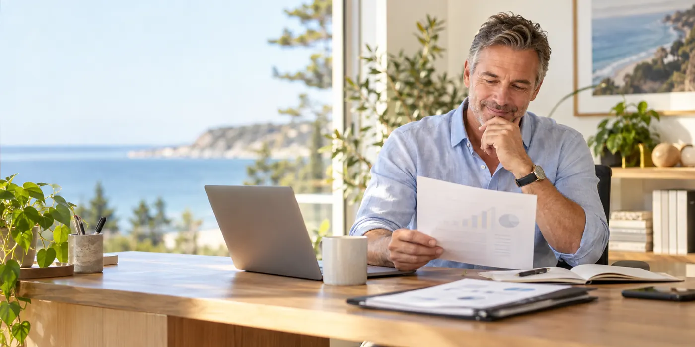A confident business owner reviewing clear opportunities to improve business performance